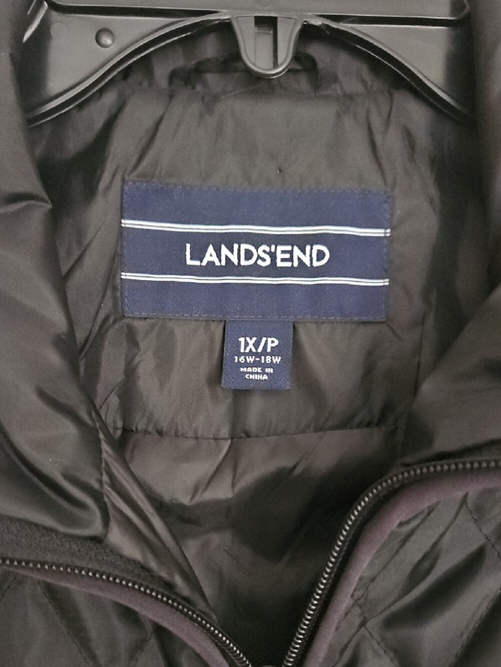 Lands' End Women's Black Quilted Lightweight Jacket, 1X/P - Picture 2 of 6